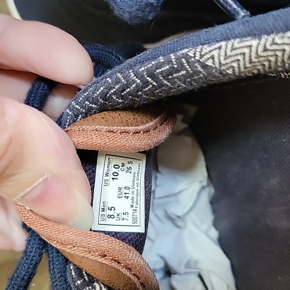 EUC- Vans ‘Era 59’ Unisex Dress Blue Canvas & Leather Boat Shoe / Sneaker - Picture 6 of 7